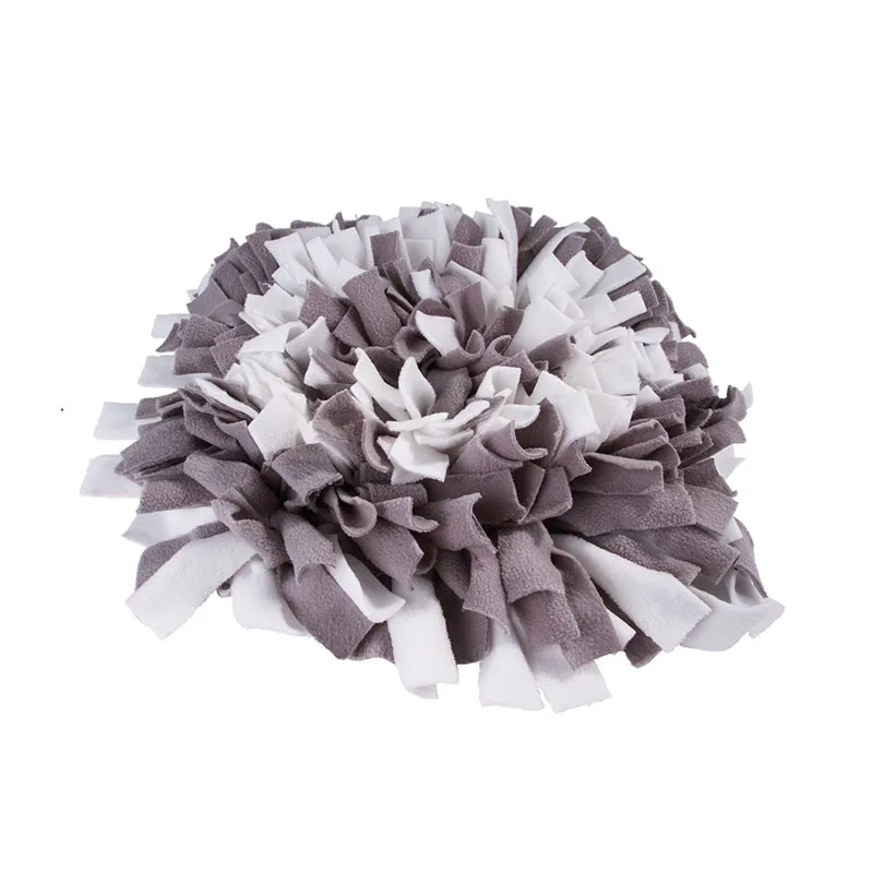 Light Grey White Нюхательный коврик для собак круглый закуска Кормление медленная кормушка нюхание носовая работа Тренировочный Коврик Забавный игровой коврик игрушка для собаки запах коврик для снятия стресса - Цвет: Light Grey White