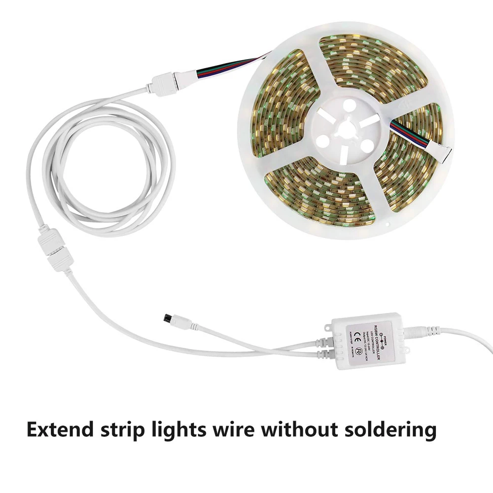 4 контактный RGB/5 светодиодный Удлинительный шнур с коннектором RGBW + Детали длиной