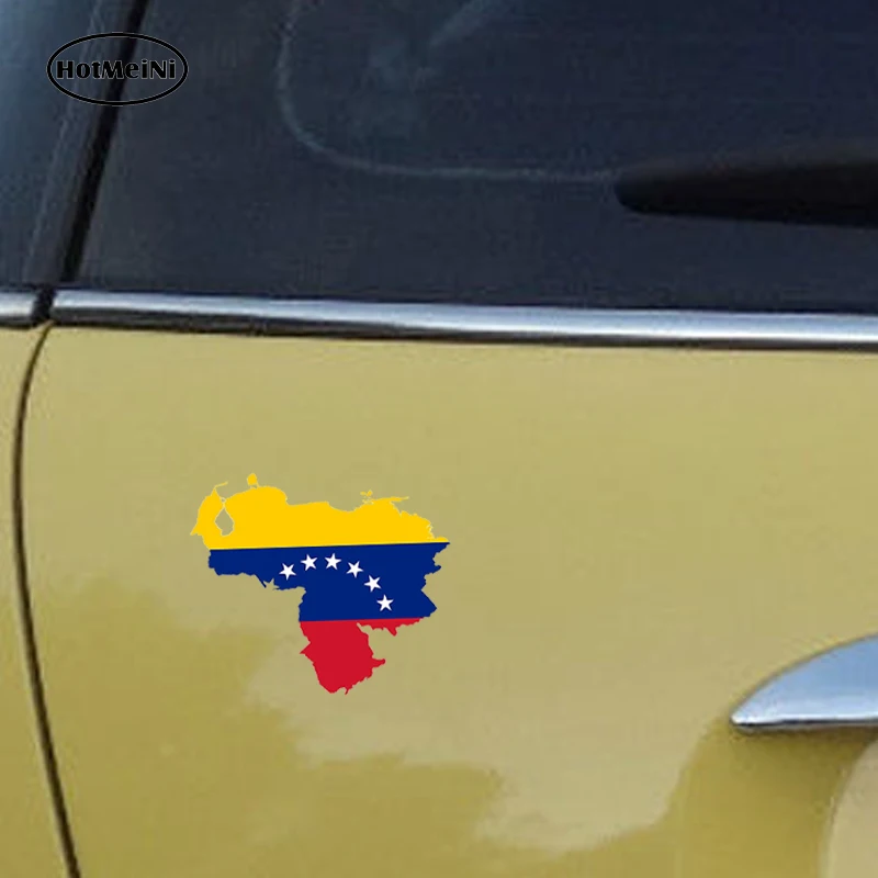 HotMeiNi автомобильные аксессуары Venezuela карта флаг 3D Автомобильная наклейка силуэт для шлема холодильник двери ноутбука водонепроницаемый 13*11,7 см