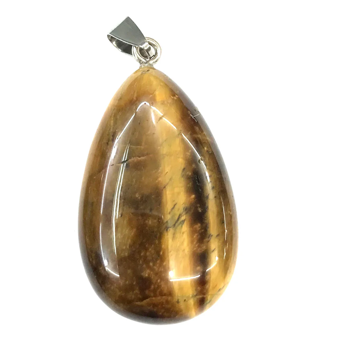 Tiger Eye Stone Натуральный камень кулон в форме капли воды форма Кристалл Агаты ожерелье кулон для изготовления ювелирных изделий хорошее качество Размер 24 мм x 43 мм - Окраска металла: Tiger Eye Stone