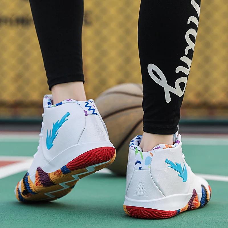 2019 желтые кроссовки для мужчин Kyrie 4 Баскетбольная обувь высокая Jordan Нескользящая