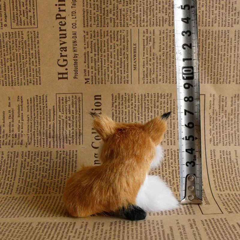 Имитация коричневой лисицы игрушки меха модель сидящего лиса украшения дома