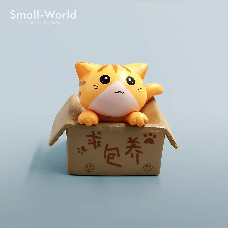 Seek Support Yellow Kawaii милый суши десерт кошка фигурка мини животное домашний декор миниатюрное украшение для сада в виде Феи аксессуары современный бонсай фигурка - Цвет: Seek Support Yellow