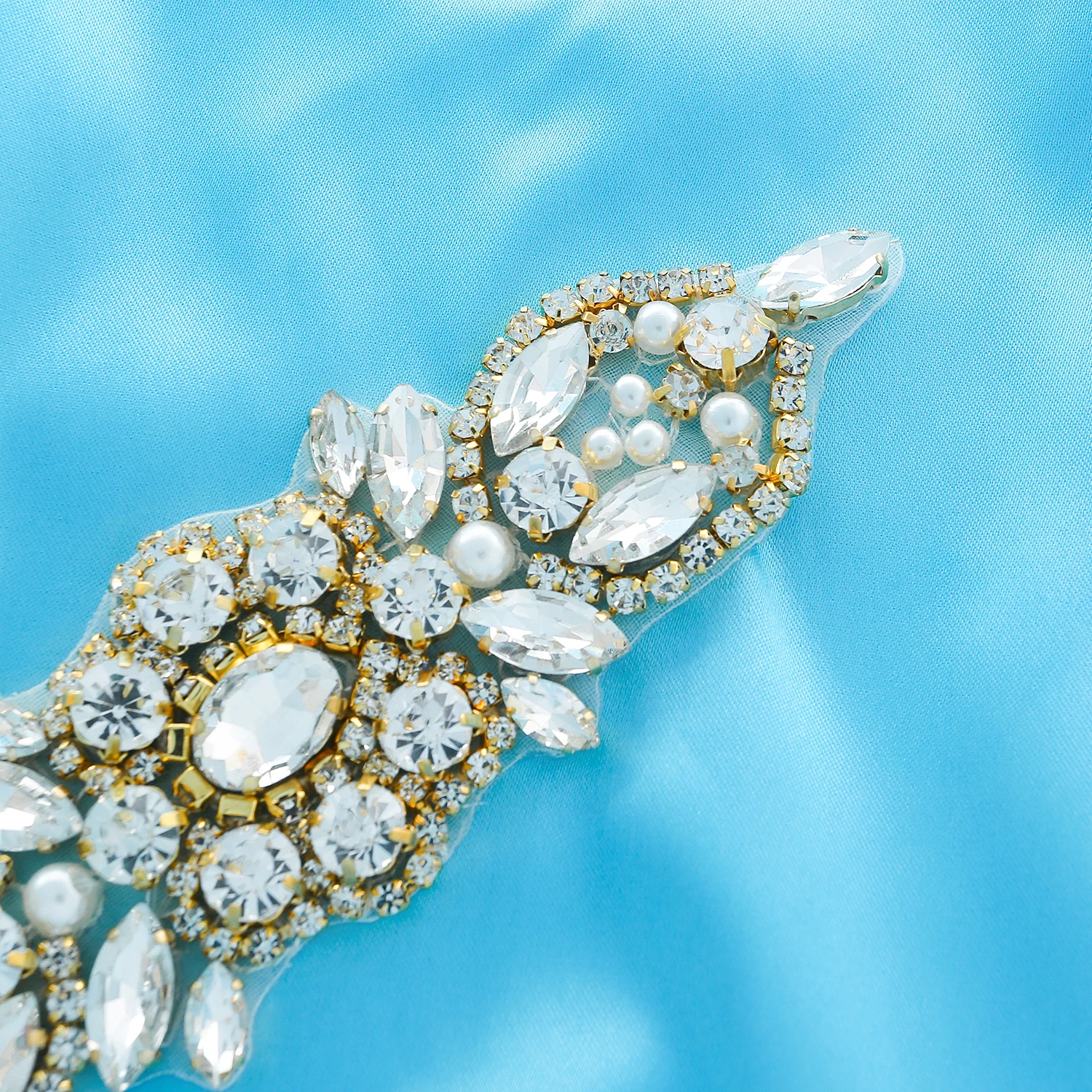 Модные свадебные платья ручной работы с кристаллами и жемчугом Золотая