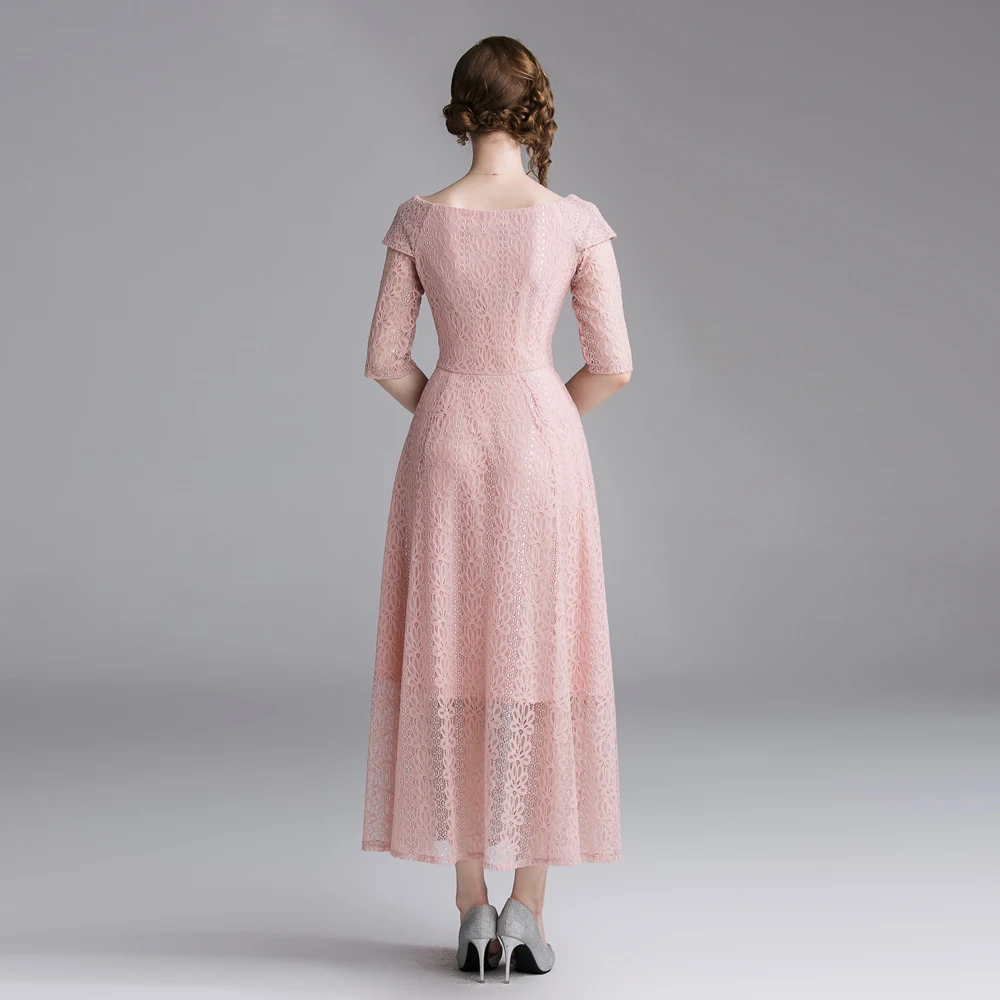 Кружевное платье Лето 2019 Мода темперамент воротник в рукавах тонкий большой