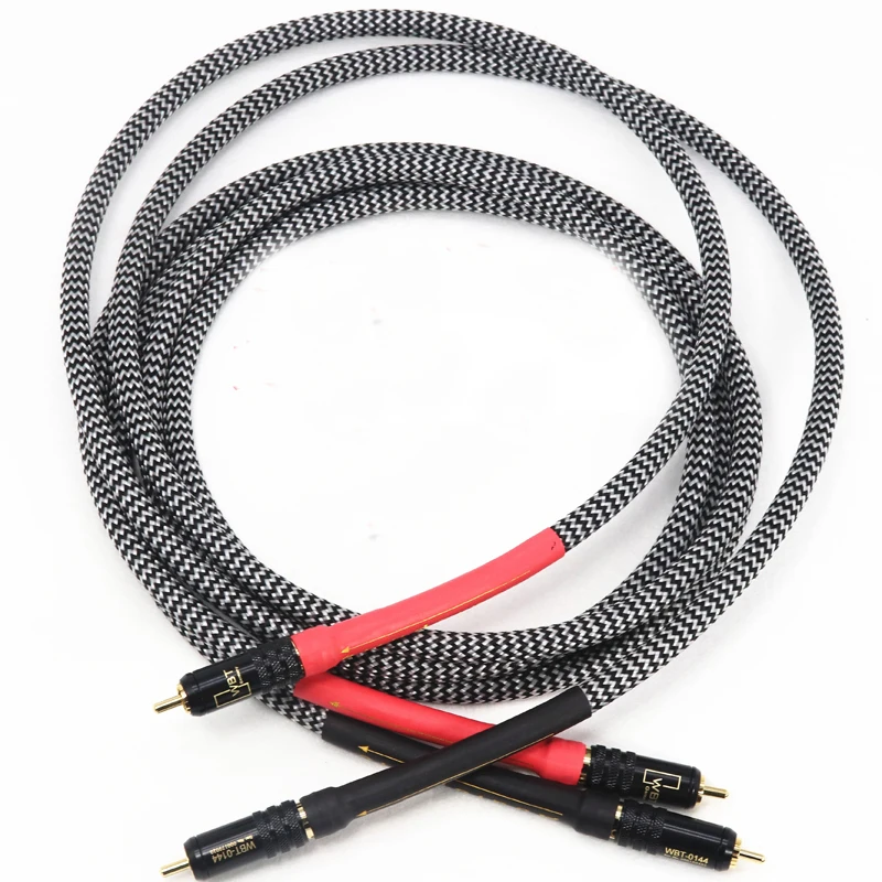 1 пара Hifi WBT 0144 Позолоченные разъемы RCA QED подпись OFC посеребренный Соединительный