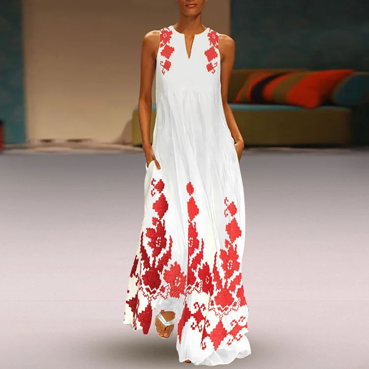 Для женщин макси длинное платье 2019 летнее сексуальное без рукавов с v образным