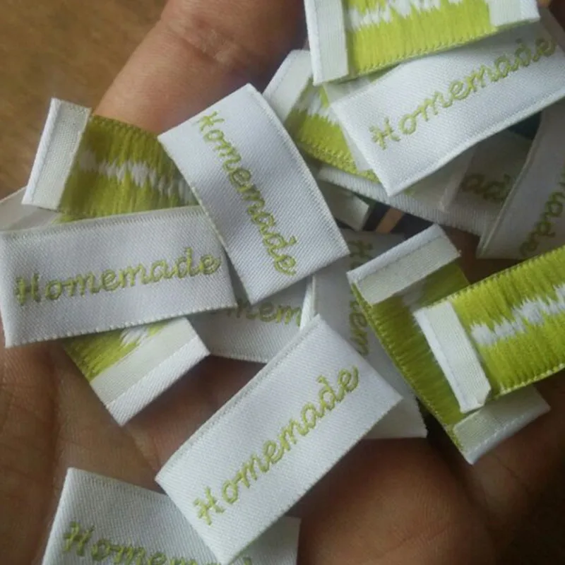 50 шт./лот распродажа домашняя белая полиэфирная ткань тканая этикетка основные