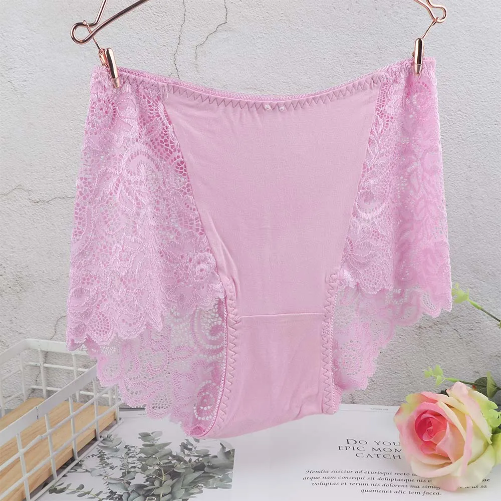 pink Сексуальные женские кружевные трусики, дышащие Прозрачные Боксеры Шорты, Трусики с высокой талией, трусики, трусики, удобное нижнее белье - Цвет: pink