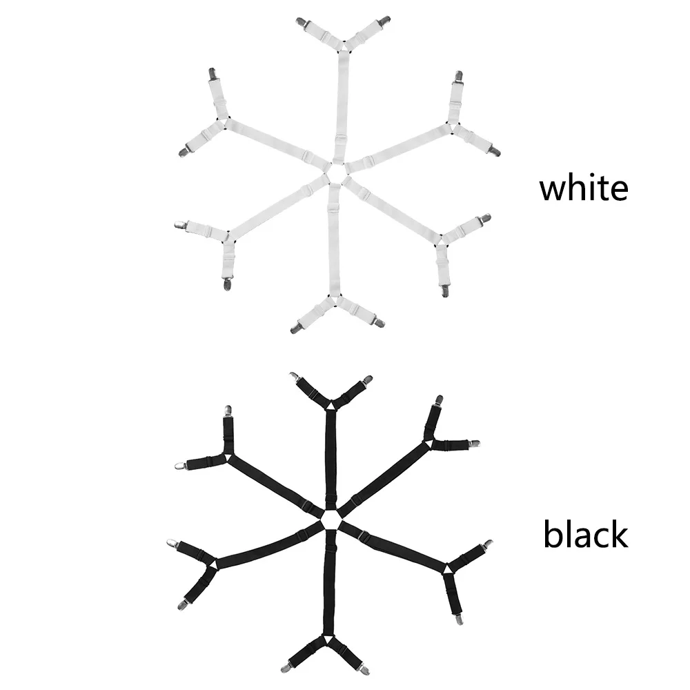 

1PC 3 Way 6 Sides Bed Sheet Clips Mattress Fasteners Elastic Household Cover Grippers Adjustable Fix Slip-Resistant Buckle Strap