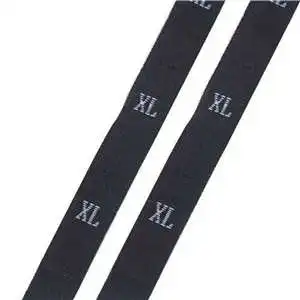 DoreenBeads ярлыки размера одежды тканые бирки XS-2XL белый черный 32 мм(1 2/") x 12 мм(4/8") 1 рулон(около 400 шт - Цвет: black XL