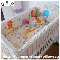 6pcs baby bedding set character crib bedding baby bedclothes protetor de berco toddler bed set 4bumperssheetpillow cover