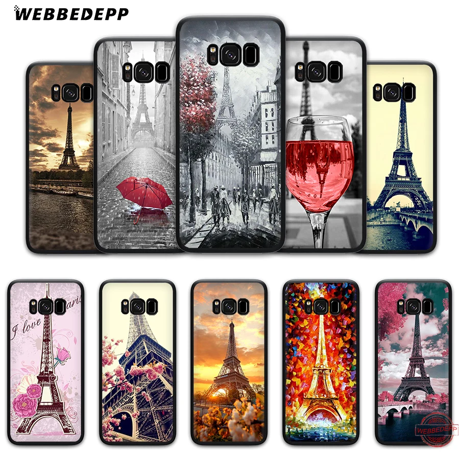 WEBBEDEPP The Eiffel Tower Paris love Soft TPU Case for Samsung A3 A5 A6 A7 A8 A9 S6 S7 Edge S8 S9 S10e J6 Plus Note 8 9 | Мобильные