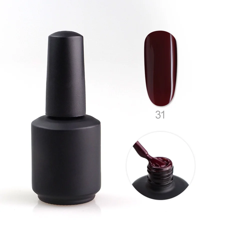 31 New Arrival 12ml Red Gel Varnish Soak Off UV LED Gel Nail Polish Base Coat No Wipe Top Color Gel Polish - Цвет: 31