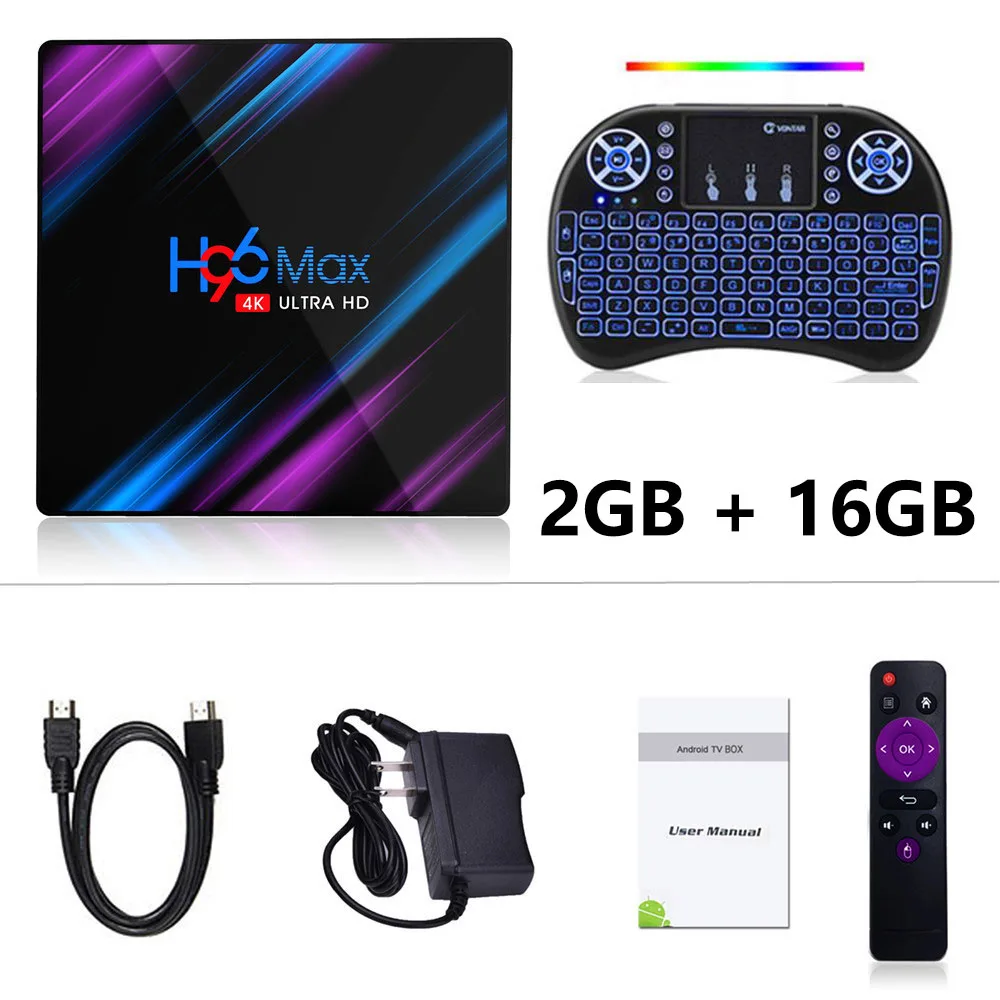2GB 16GB I8-L LEMFO H96 Max Smart tv Box Android 9,0 RK3318 4 ГБ 32 ГБ 64 Гб 4K HDR 2,4G и 5G Wifi BT4.0 USB 3,0 Airplay Goole Play телеприставка - Цвет: 2GB 16GB I8-L