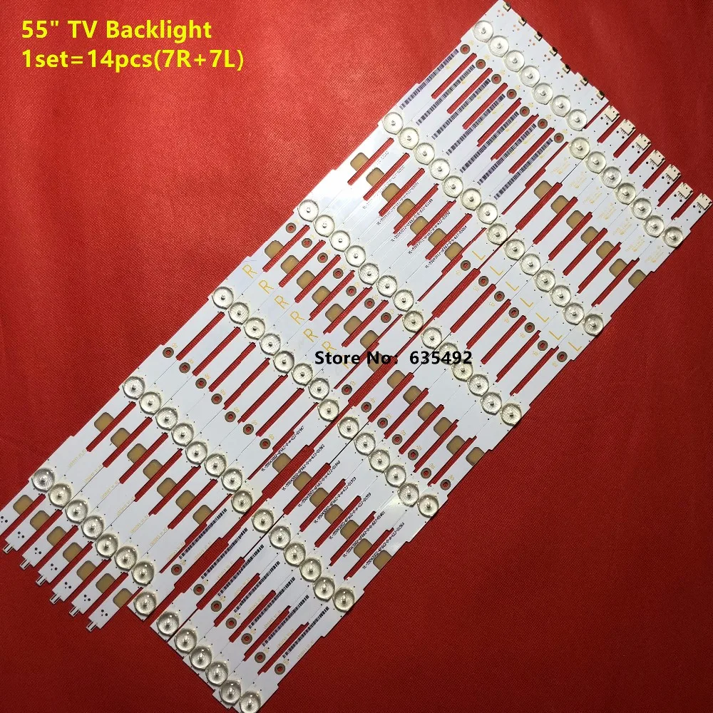 

14pcs LED strip 6+6led LB55037 For Ph ilips 55" TV 55PUH6400/88 55PUK6400/12 TPT550J1-QVN03.U 55PUX6400 LB55043 LB55052 E556 R+L