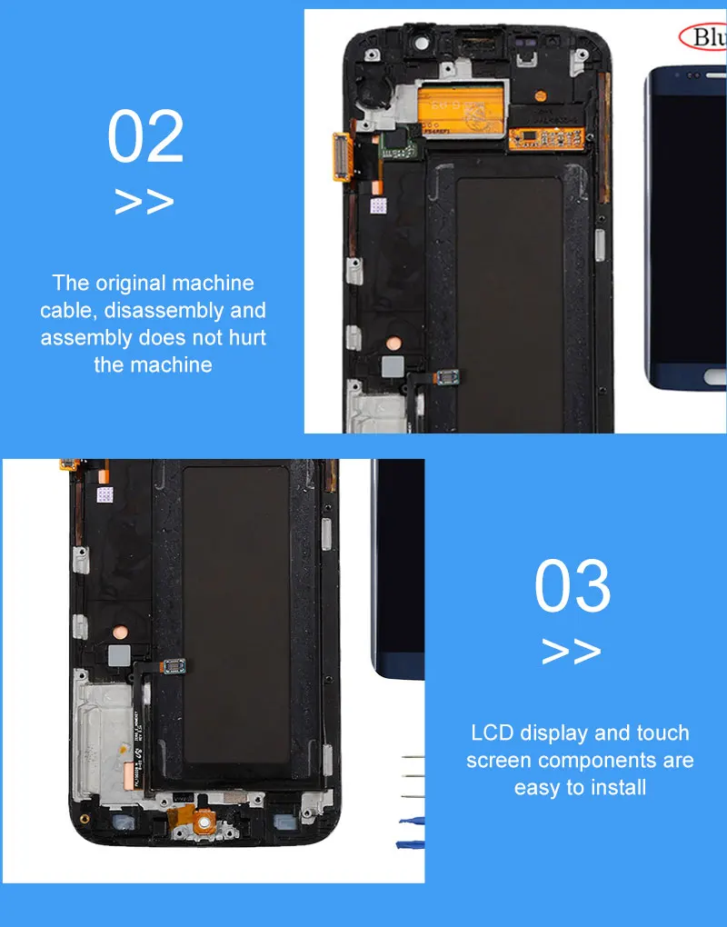 Super AMOLED S6 edge lcd для samsung GALAXY S6 edge G925 G925F G925FQ ЖК-дисплей кодирующий преобразователь сенсорного экрана в сборе маленькая тень