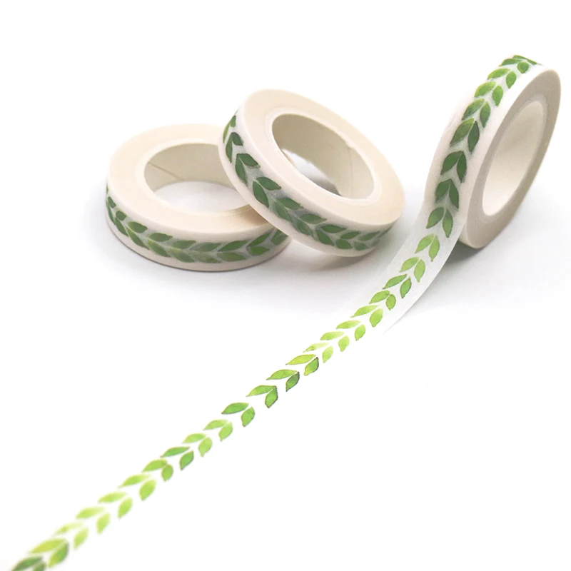 10 м * мм Творческий зеленые листья лента для маскировки липкий бумажный Альбом DIY