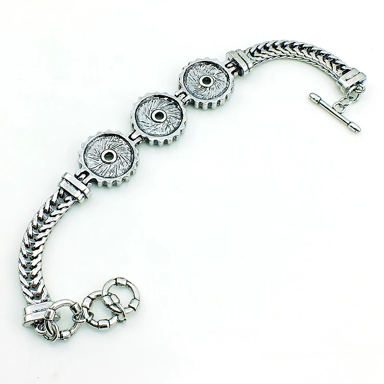 Бренд jinglang Новая мода обмен 12 мм три кнопки Бесконечность Ссылка Браслеты