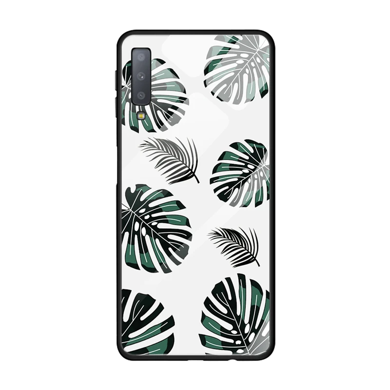 Чехол из закаленного стекла для телефона для samsung A10 A20 A30 A50 A70 Galaxy A7 S10 S9 S8 J4 J6 плюс S10E Силиконовая задняя крышка Капа - Цвет: 11
