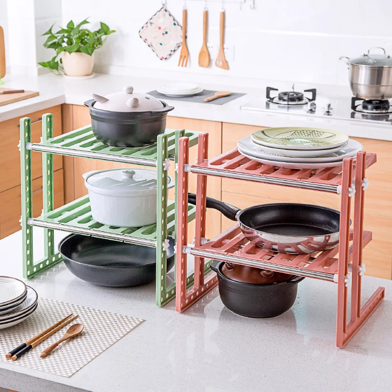 vanzlife Adjustable shelf under ground sink receive a rack shelf in the kitchen kitchen utensils and receive pot rack shelf rack