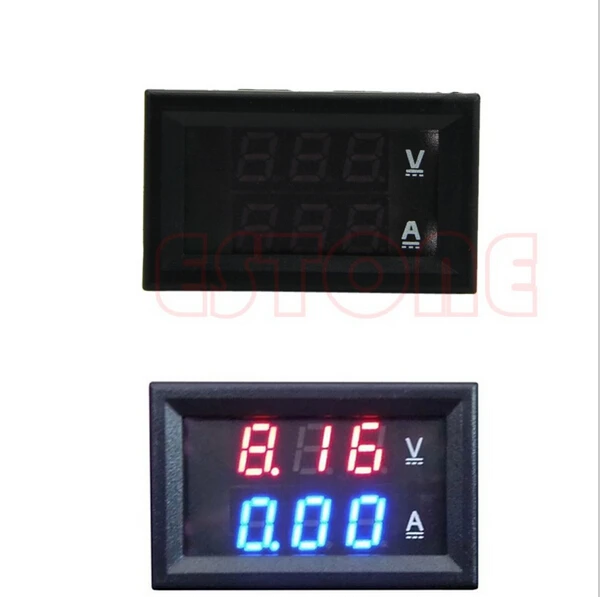 DC100V 50A с двумя светодиодными цифровыми Вольтметр Амперметр Amp Вольтметр+ Токовый Шунт тока 100 V 50A