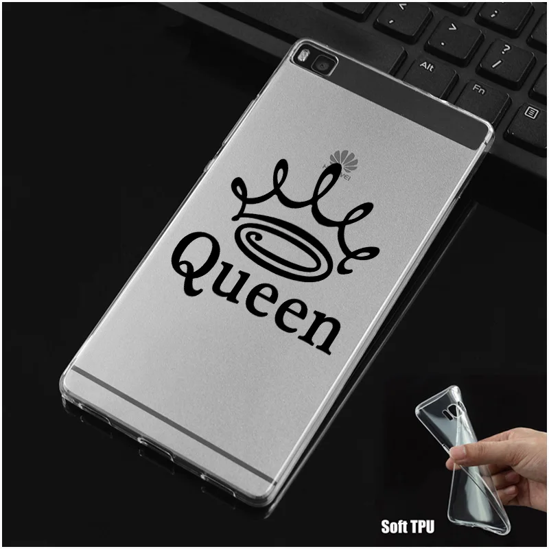 DREAMFOX N093 King Queen Crown Soft TPU Silicone Cover For Huawei P8 P9 P10 Lite Plus 2017 Honor 8 9 Pro 6X Case |