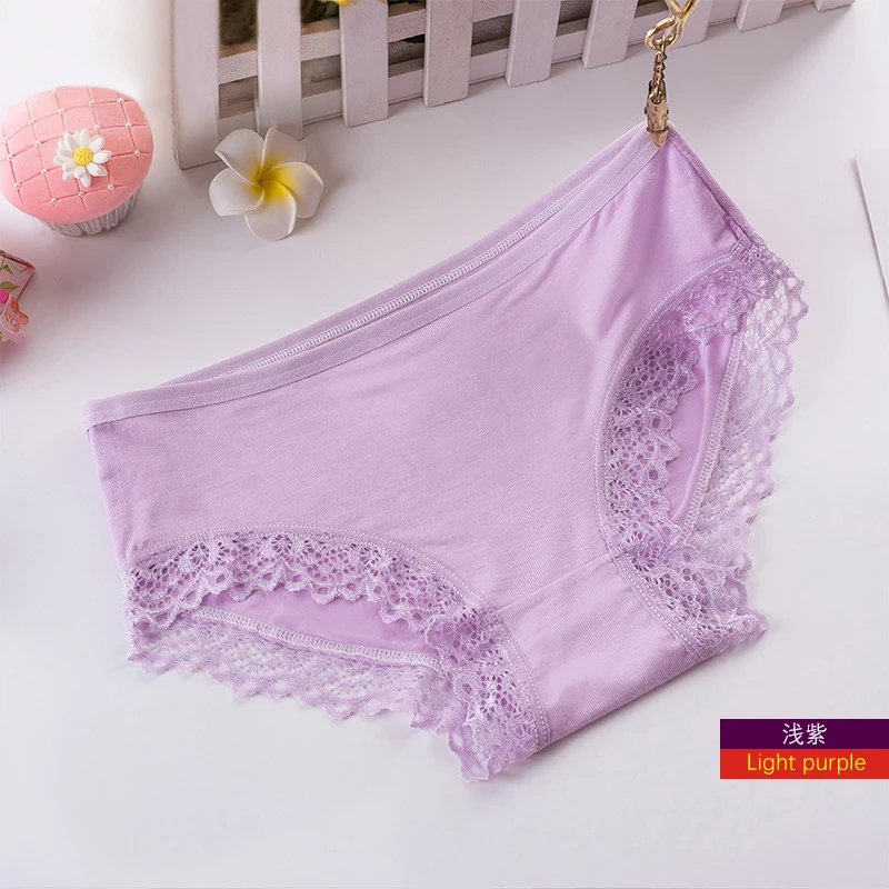 Purple Одноцветные хлопковые трусики, привлекательные женские трусики с бантом, сексуальное женское нижнее белье, трусы со средней посадкой, дышащие трусики, женские брюки - Цвет: Purple
