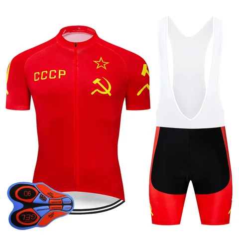 Трикотажный комплект для велоспорта Crossrider 2023 CCCP, красная велосипедная одежда для горных велосипедов, дышащая велосипедная одежда, мужская короткая одежда