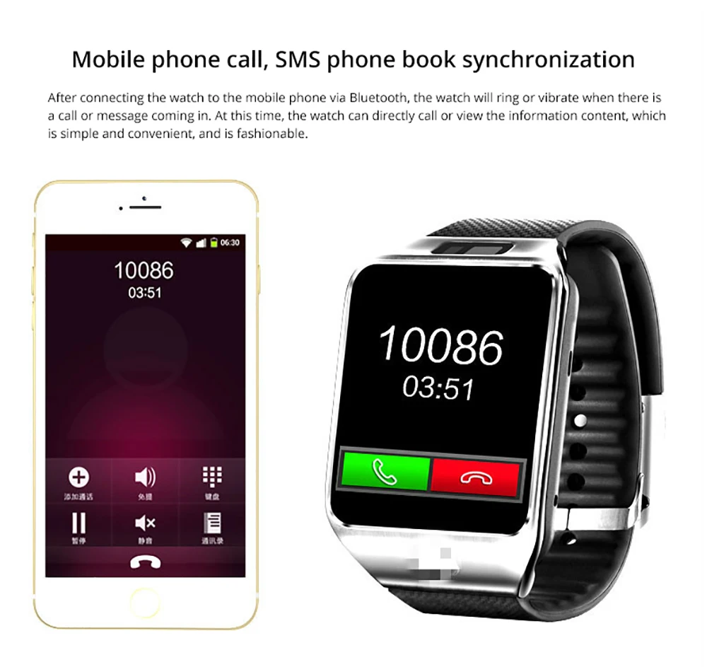 Новые Bluetooth Смарт часы DZ09 Android телефонный звонок Relogio GSM Сим слот камера для samsung
