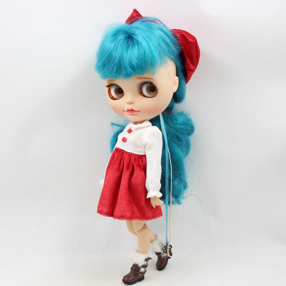 Наряды для куклы Blyth милое бархатное платье с комплект заколок для 1/6 azone BJD pullip licca