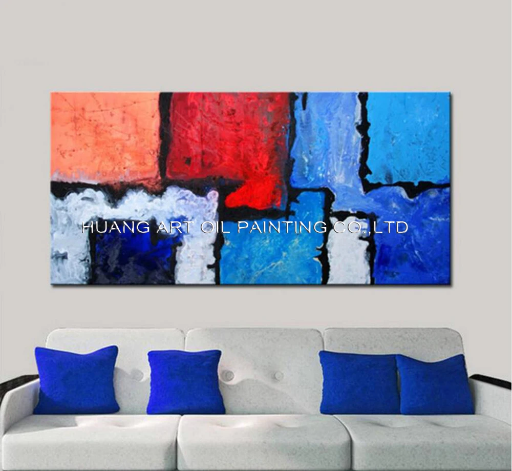 Hug Size Modern Simple Colorful Abstract Oil Painting Heavy Textures Canvas Hand Painted Home Decor Unframe | Дом и сад