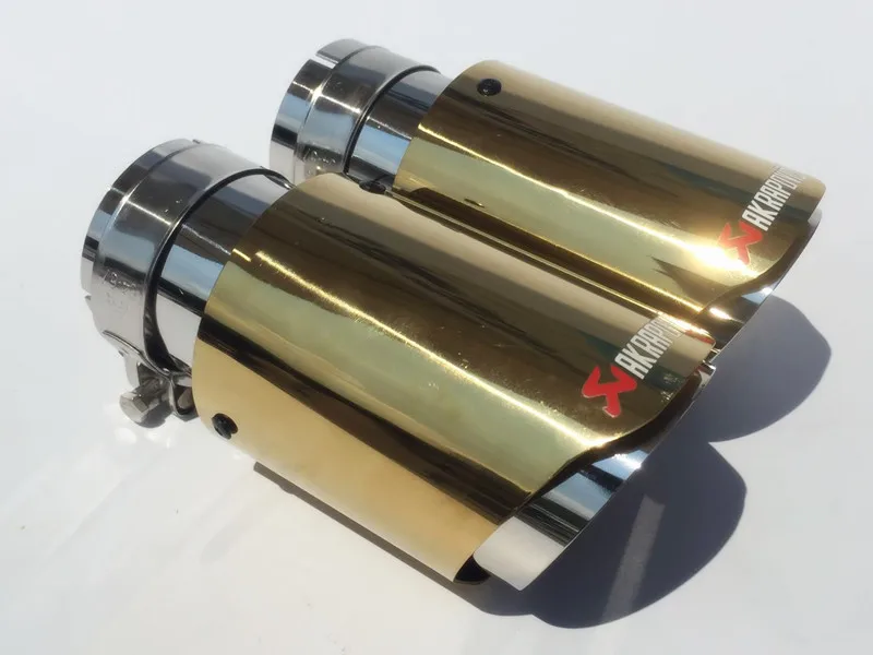 IN63mm OUT101mm новая модель Akrapovic глянцевый золотой+ серебряный нержавеющая сталь для AK автомобиля Углеродные выхлопные трубы