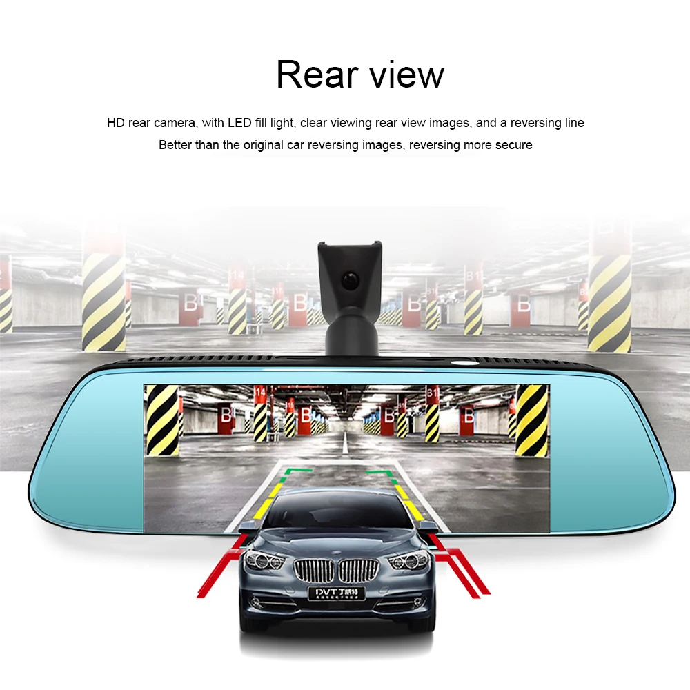 Junsun K716 Car Mirror Video 8&quot 4G DVR Camera Android 5.1 with GPS DVRs Automobile Recorder Rearview Dash Cam|android 5.1|android androidandroid