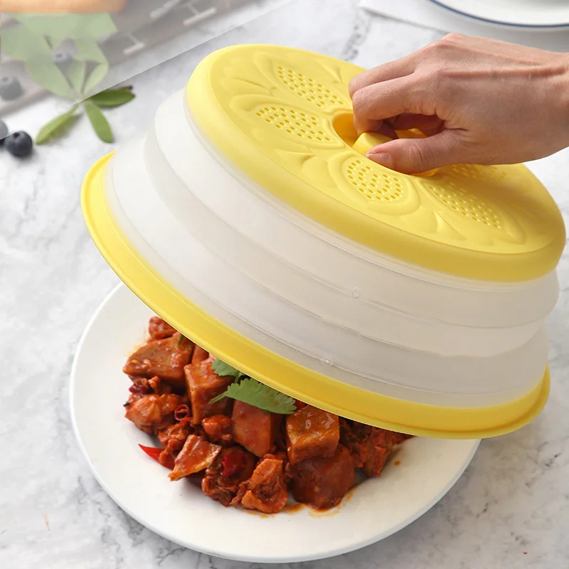 Складная крышка для еды, крышка для микроволновой печи, корзина для мытья овощей и фруктов, дуршлаг, складной фильтр, кухонные инструменты