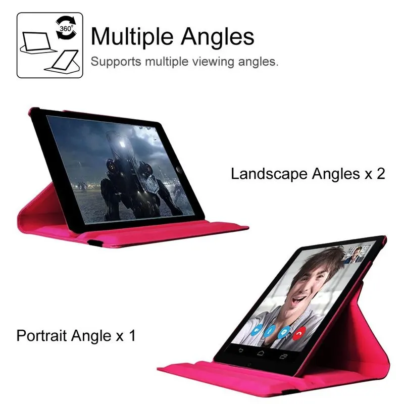 Вращающийся на 360 градусов Чехол книжка из искусственной кожи для Pad 2 3 Mini 4 Stand Smart