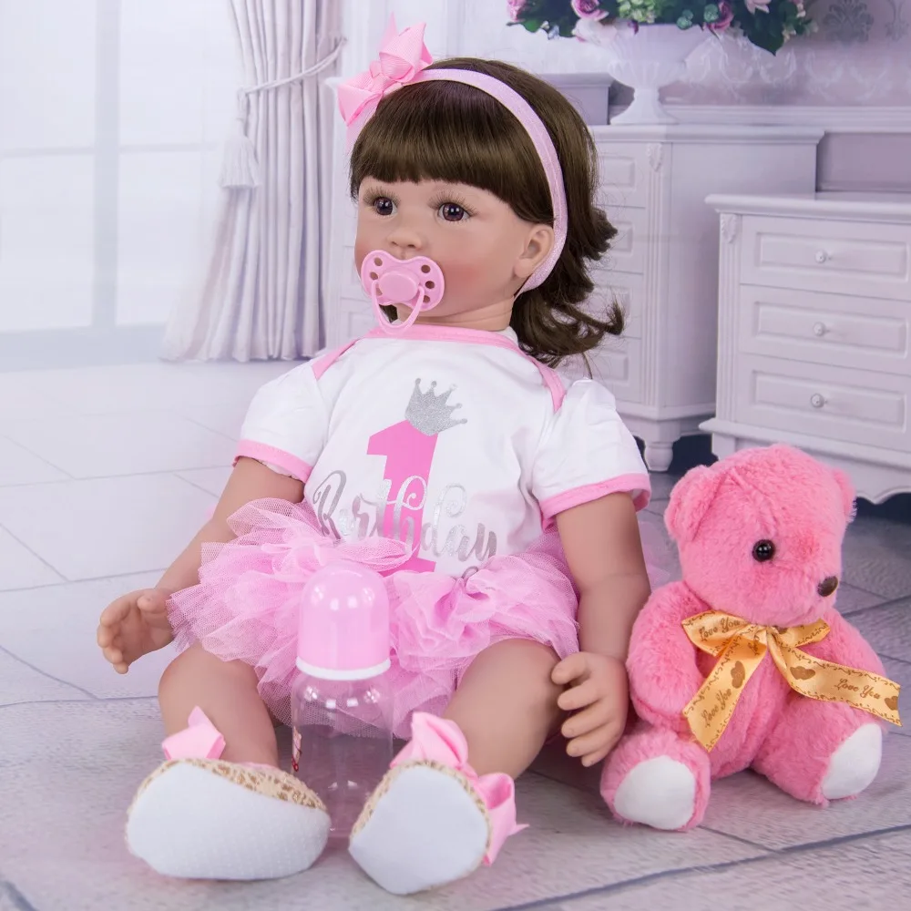 NPK Bebes Reborn Dolls силиконовые куклы для девочек хлопок тело 60 см новорожденный малыш