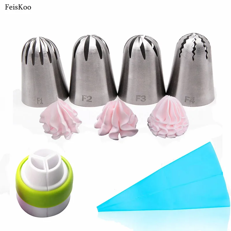 6 шт./компл. очень большие насадки из нержавеющей стали наконечники для