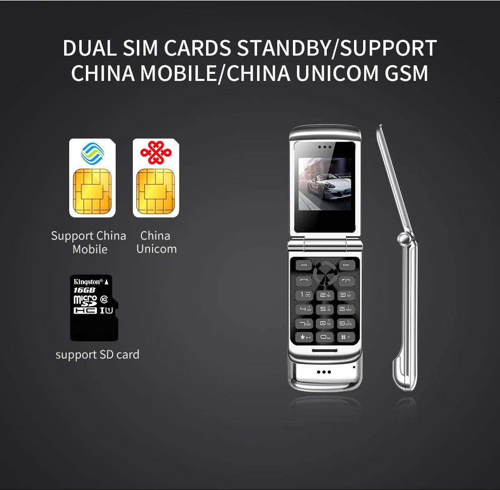 Smalllest флип телефон Ulcool V9 1.54nch маленький экран Bluetooth Dialer FM радио анти потеря супер