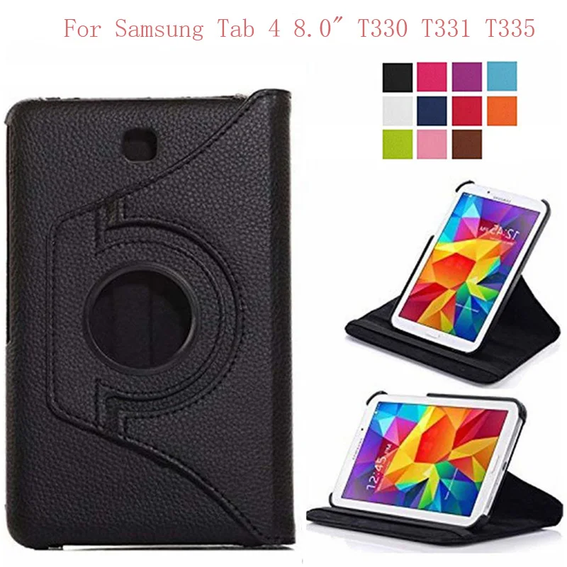 Умный чехол с поворотом на 360 градусов для Samsung Galaxy Tab 4 8 0 T330 T331 T335 откидная