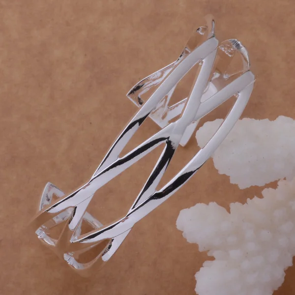 Женские браслеты круглой формы посеребренные вечерние свадебные AS085|bangle diamond|bangles