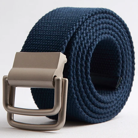 

2014 Men Canvas Belts High Quality Male Strap Wide Belt Double loop fastener Belt buckle