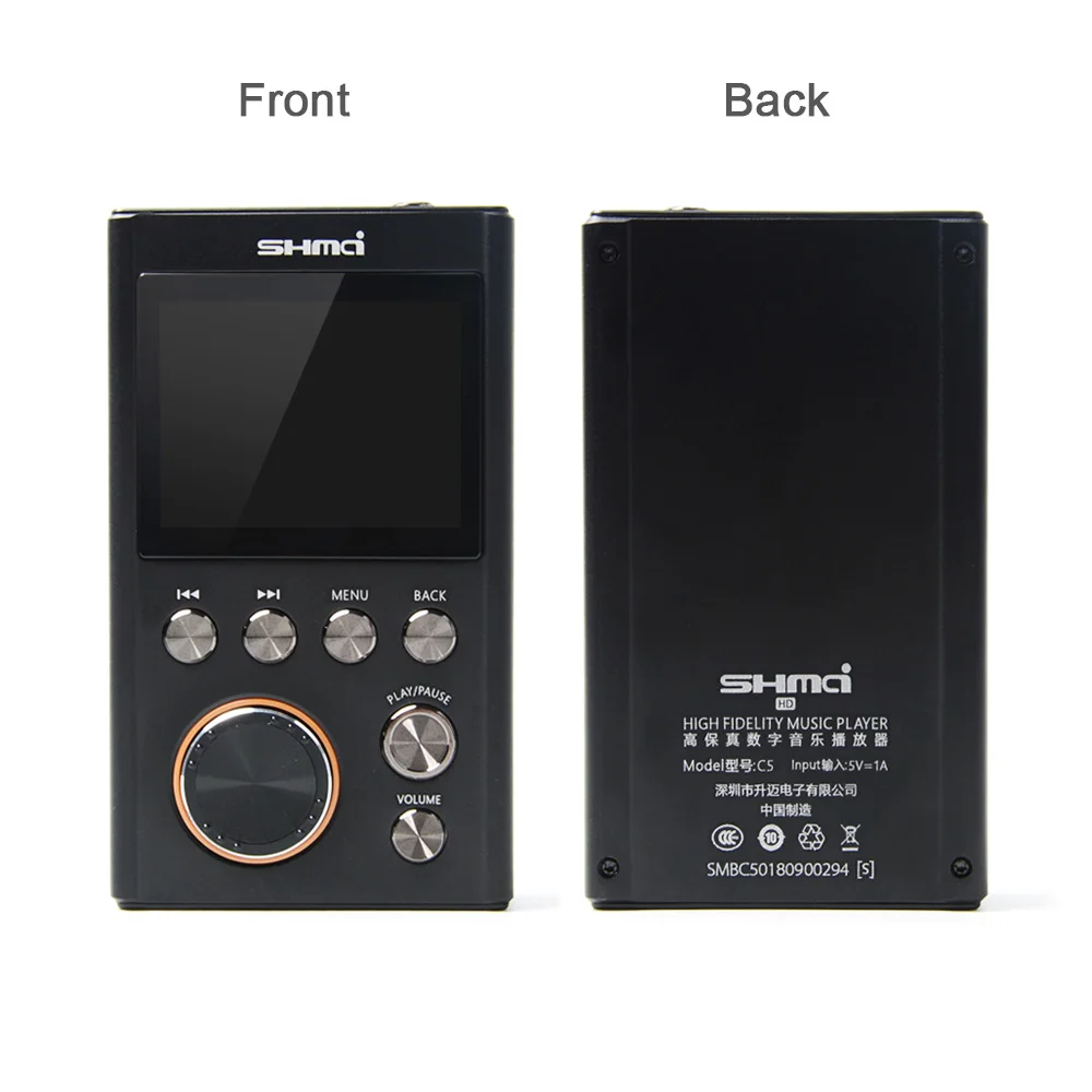 SHMCI C5 MP3 HIFI DSD Профессиональный MP3 HIFI музыкальный плеер Поддержка усилителя для наушников ЦАП wm8965 DSD256 с OLED Zishan DSD