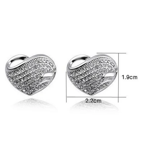 Модный комплект из серег и ожерелий со стразами сердечком CS4|rhinestone heart|heart