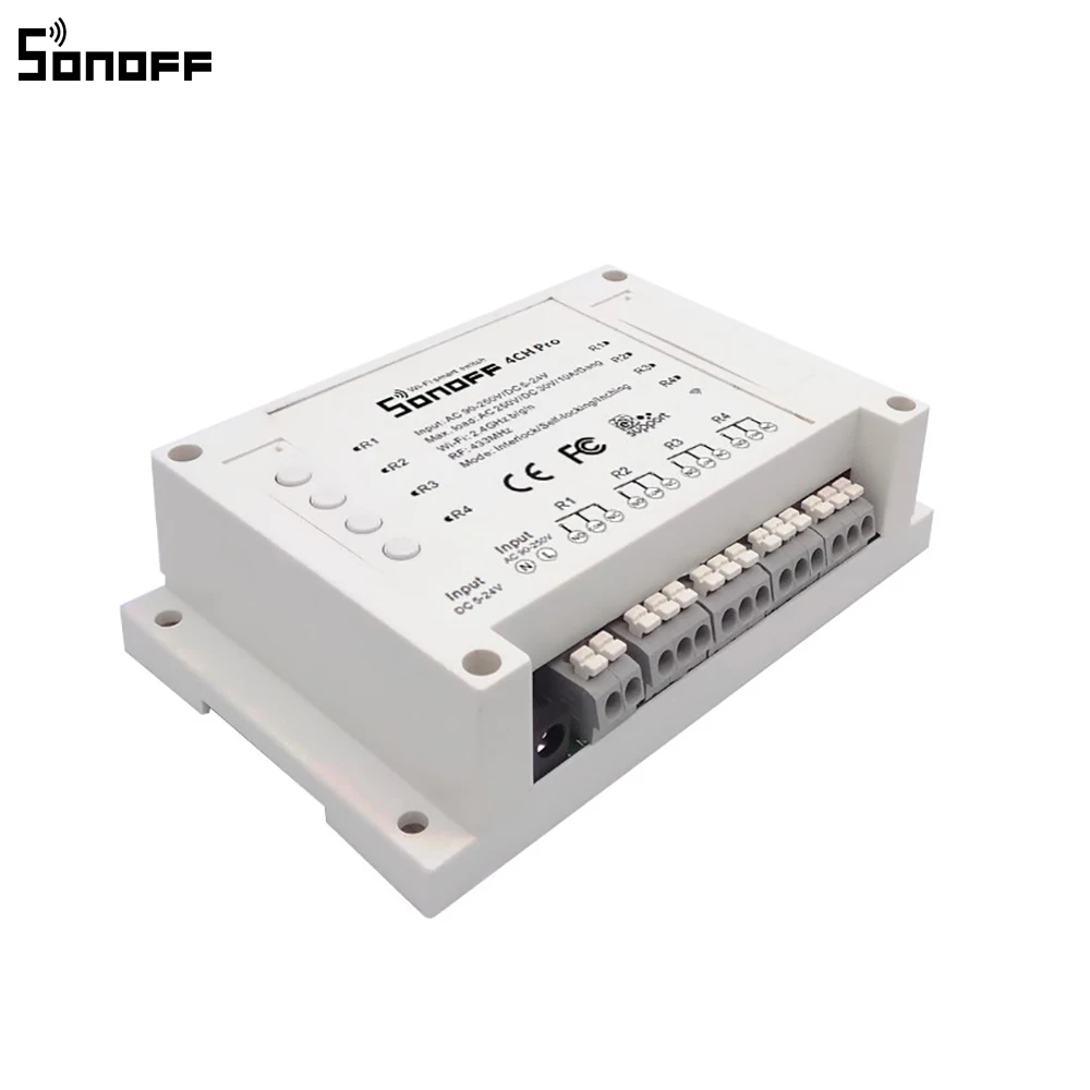 ITEAD sonoff 4CH Pro 4 gang 433 мГц монтажа Беспроводной удаленного Управление WI FI Smart Switch дома