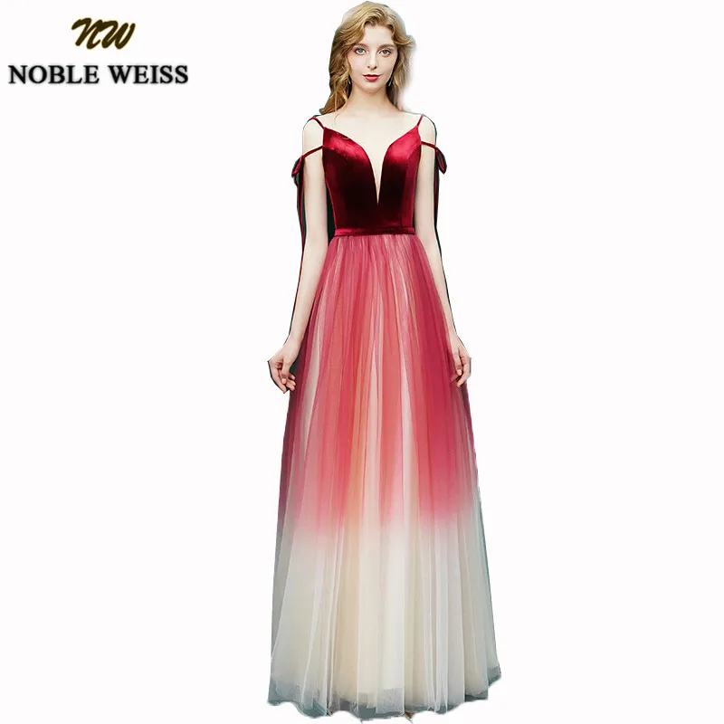 NOBLE WEISS Glamours темно красные платья для выпускного вечера 2019 сексуальное длинное