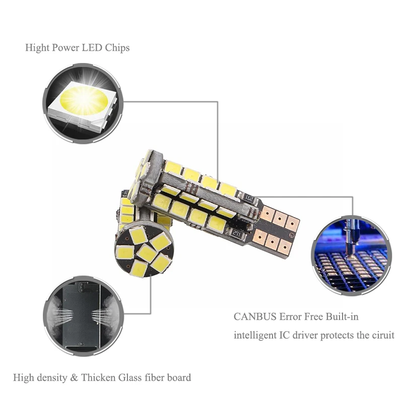 BOAOSI 2x Car LED T10 Canbus W5W No error Wedge Light For AUDI A2 A3 8L 8P A4 B5 A6 4B 4F A8 D2 TT Q3 Q5 Q7 C5 C6 C7 S2 S4 | Автомобили и