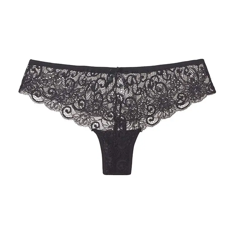 Black Panties Трусы женские танга пикантный прозрачный кружевной нижнее белье дамские Стринги женское белье T-Back String - Цвет: Black Panties