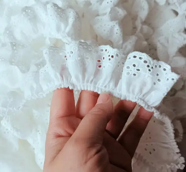 4 см в ширину, современная белая хлопковая ткань шнурка вышивки DIY Аппликация воротник отделка Ленточные швейная кисточкой гипюр со свадебными Декор