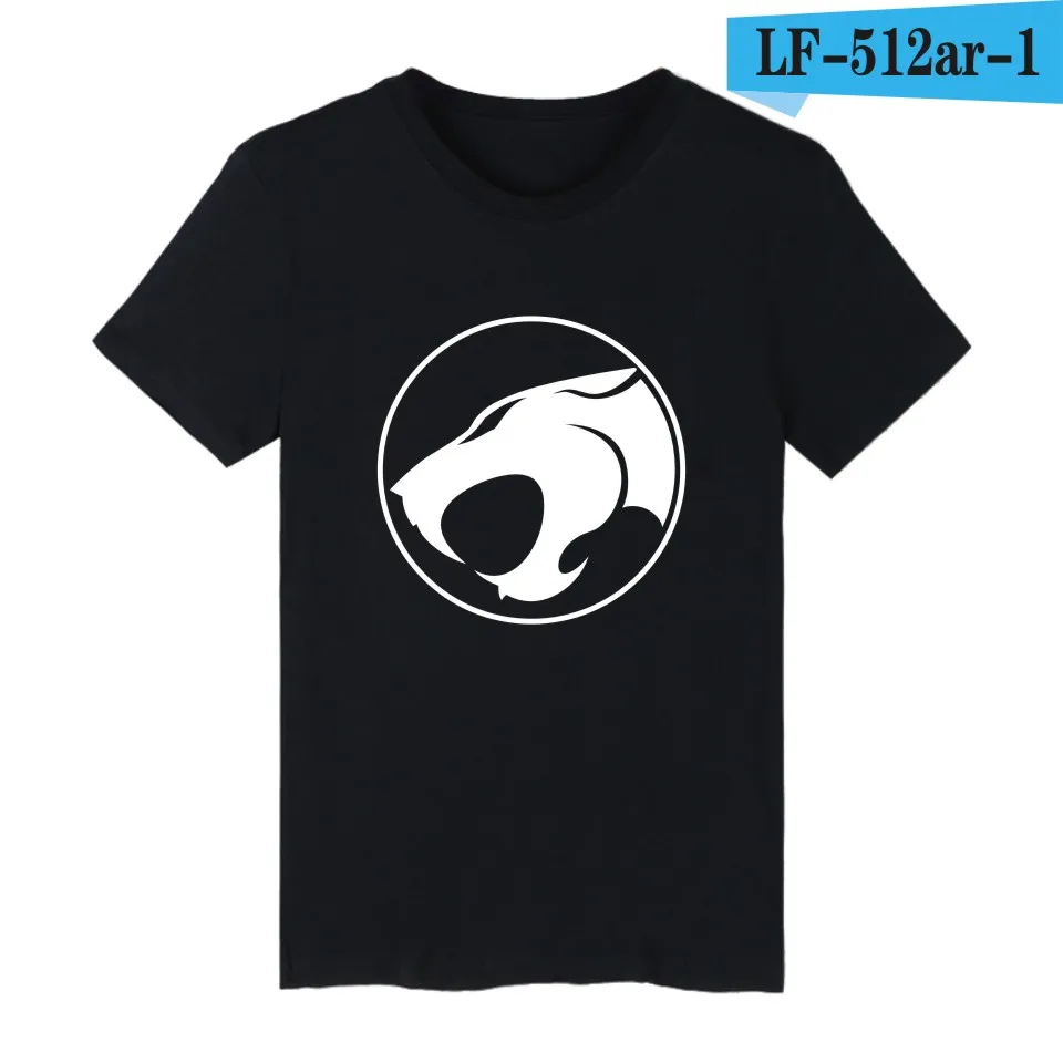 LUCKYFRIDAYF THUNDERCATS эмблема мультяшная хлопковая Футболка мужская повседневная футболка с коротким рукавом и футболка мужская хип-хоп футболка на заказ - Цвет: black